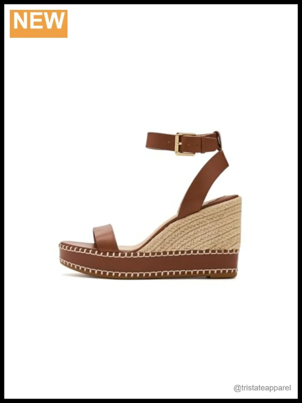 Hilarie Leather Espadrille Wedge Heel Ankle Strap Sandal
